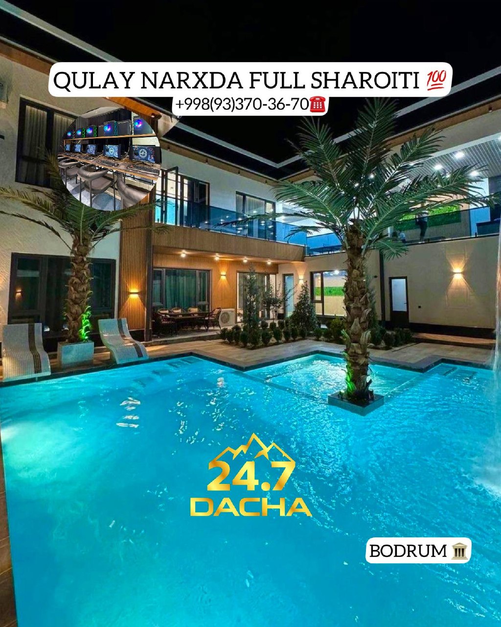 BODRUM dacha ijarasi — Chorvoq Bochka — asosiy rasm | Dachala.uz